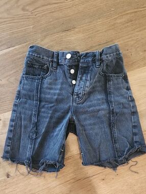 Dala Distressed Black Denim Partner Short